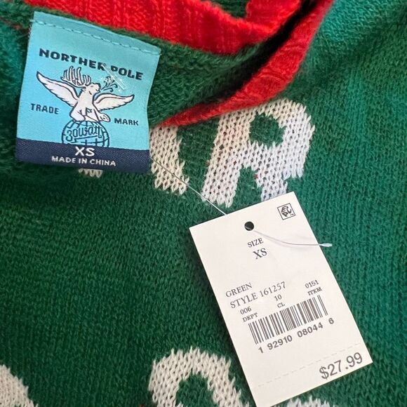 Norther Pole Subpar Gift Giver Ugly Christmas Holiday Sweater with Elephant. XS - Picture 3 of 7